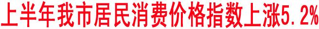 上半年我市居民消費價格指數上漲5.2%