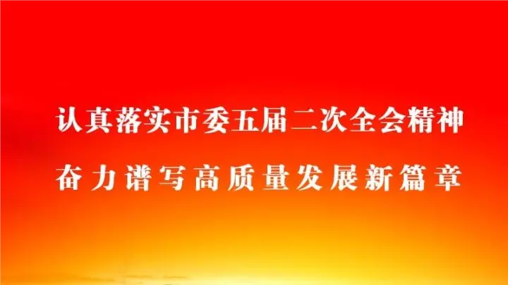 認真落實市委五屆二次全會精神奮力譜寫高質量發展新篇章